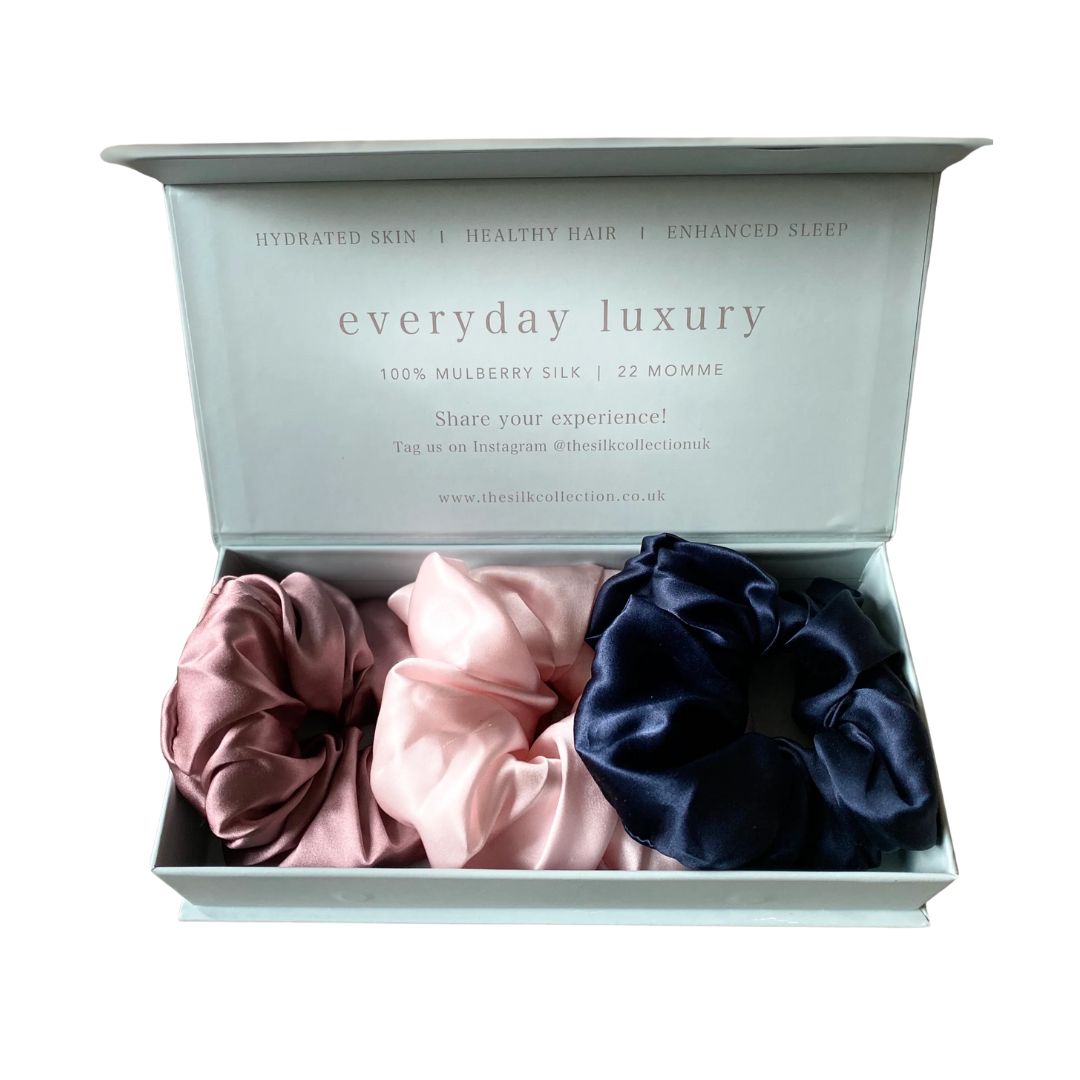 aufbewahrung für scrunchies The Statement Silk Scrunchie Gift Set