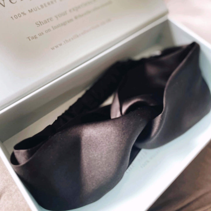 100% Black Silk Headband | Shop Silk Twist Headbands