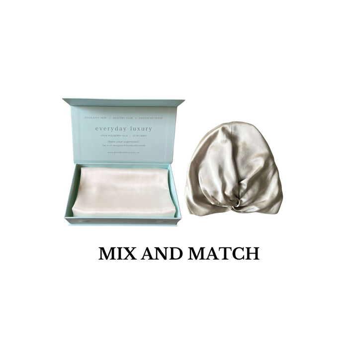 Silk Pillowcase + Silk Hair Wrap Bundle