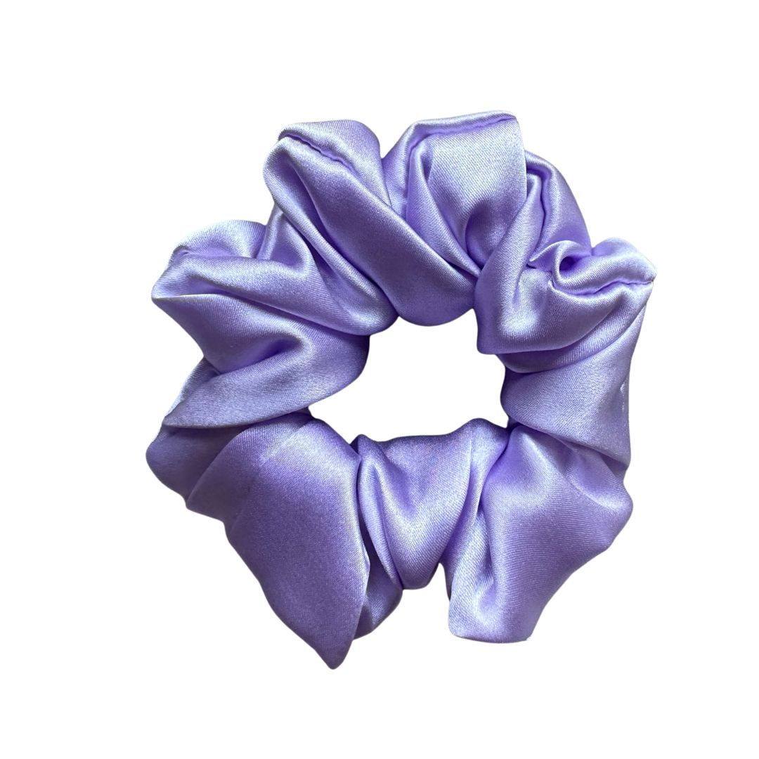 Lilac classic silk scrunchie in 100% mulberry silk