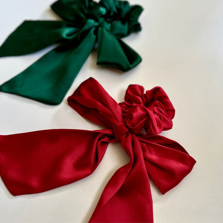 The Multi-Way Silk Bow Scrunchie - Christmas Edition