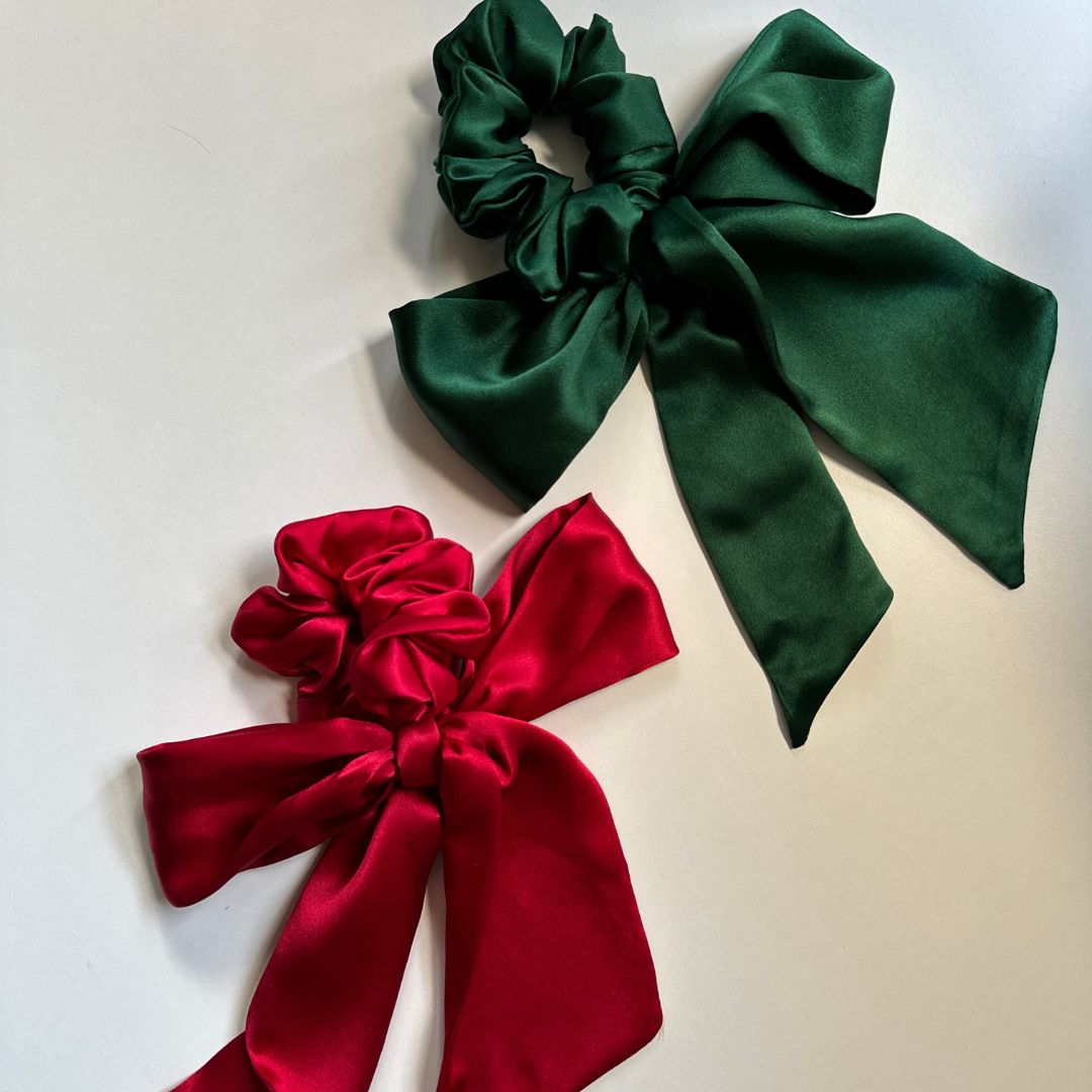 The Multi-Way Silk Bow Scrunchie - Christmas Edition