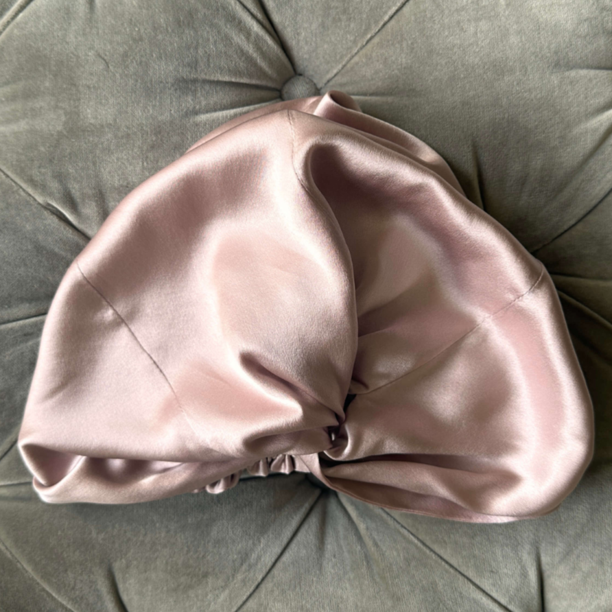 Light pink silk hair wrap | Silk bonnet | Pink silk turban