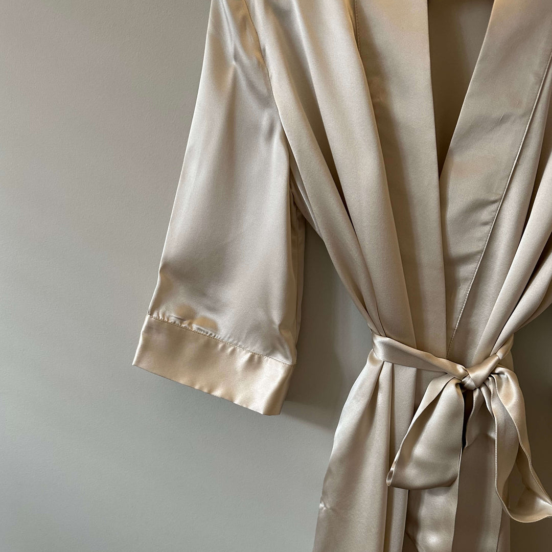 champagne silk dressing gown robe for bridesmaids
