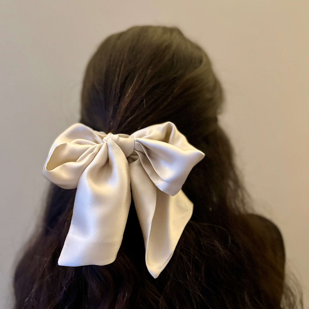 Bridal silk scarf silk bow scrunchie