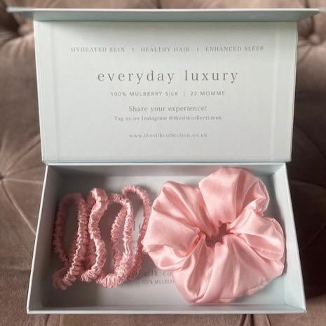 Blush Pink Scrunchies Gift Set The Silk Collection